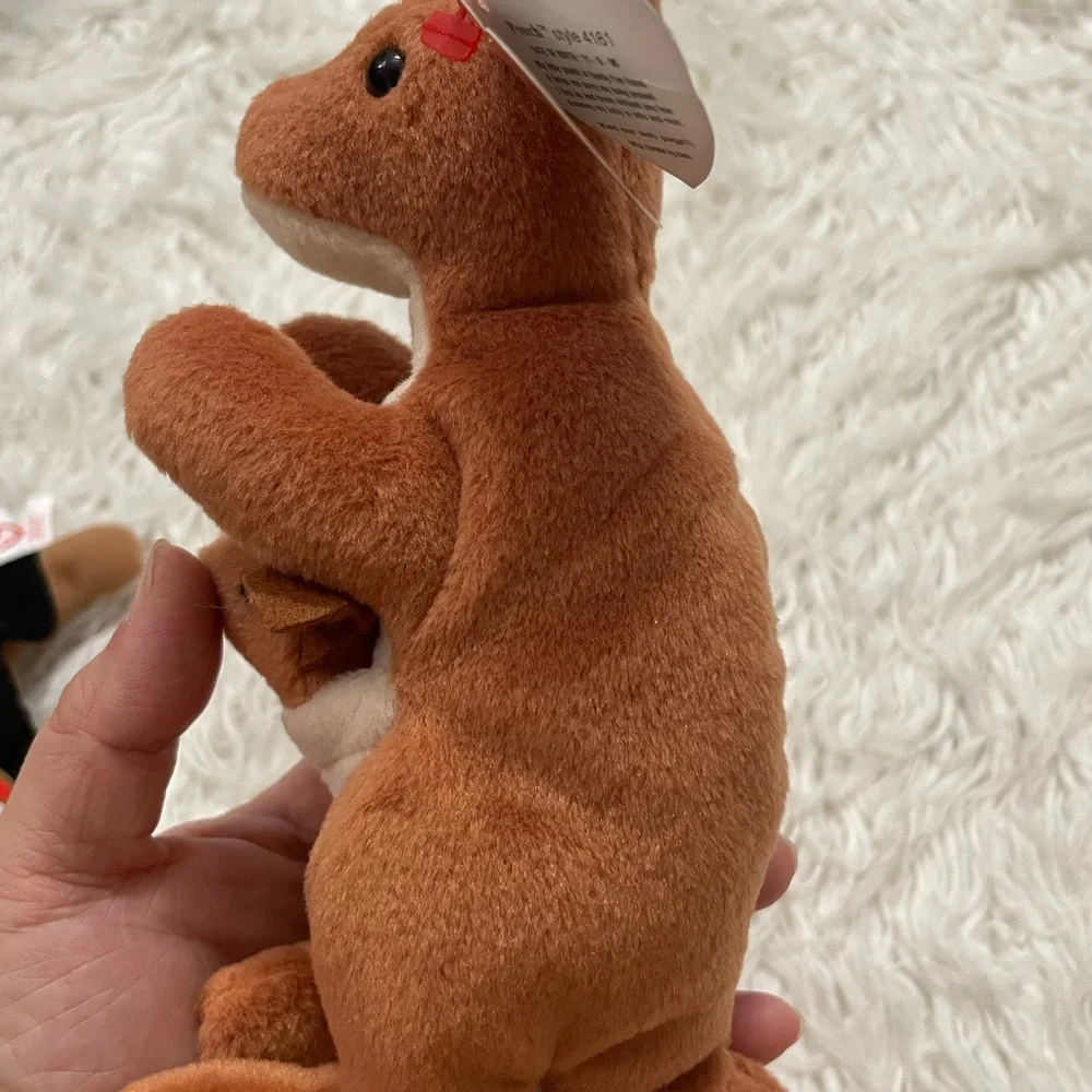 Ty Plush Kangaroo and Dog Duo - Brown and Black